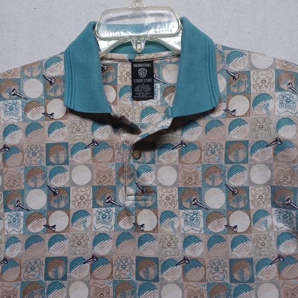 Warner Brothers polo shirt men's Sz M - Picture 3 of 7